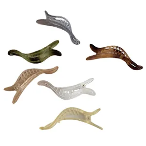 Set di 6 fermagli a banana colorati opachi con design cavo in varie sfumature