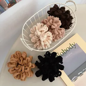 Korean Winter Fashion Plush Hair Tie Thickened High Elasticity Scrunchie Soft Fabric Hair Rope For Women Daily Hair Accessories
