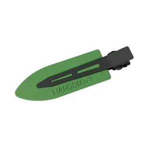 Green matte hair clip with metal base for seamless root styling and side fringe bangs