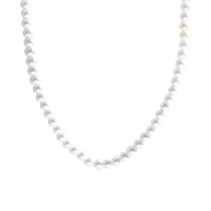 Elegant round cream pearl necklace for women featuring a minimalist beaded strand design