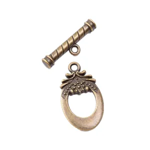 Fermoir à bascule OT en alliage de zinc bronze antique avec spirale pour bijoux DIY