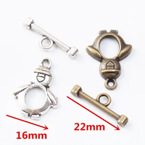 DIY Fabrication de Bijoux Alliage Fermoir à Bascule Motif Manchot Connecteurs Vintage Pour Bracelet Collier Bronze Antique Argent