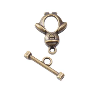 Fermoir à bascule OT bonhomme de neige bronze vintage avec motif abeille pour bijoux