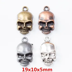 Ciondoli a Forma di Teschio in Lega di Zinco Vintage per Creazione Gioielli Bronzo Argento Rame Oro Metallo Teschio Charms per Fai-da-Te
