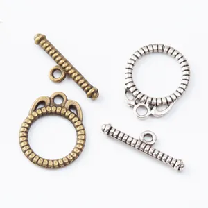 Fermoirs à bascule vintage en bronze antique et argent pour la création de bijoux