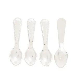 Set of four vintage zinc alloy decorative spoons for DIY jewelry making and crafts
