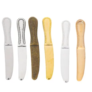 Set of 6 vintage zinc alloy mini knife charms in various metallic finishes for DIY jewelry