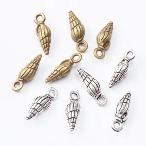 Pendentifs en forme de conque en alliage de zinc vintage bronze et argent pour bijoux