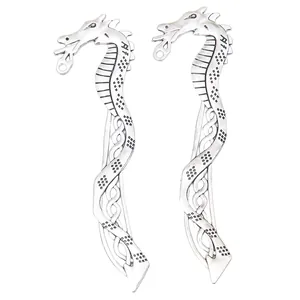 Antique silver dragon bookmarks with Celtic knot patterns in vintage zinc alloy design