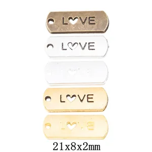 Vintage Legierung Herz Liebe Wort Anhänger DIY Schmuckherstellung Zubehör Für Halsketten Und Armbänder