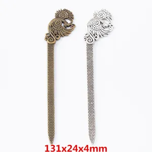 Colgante de Horquilla de Fénix de Aleación de Zinc Vintage Marcapáginas Estilo Chino Textura Tallada Accesorios de Bricolaje