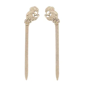 Palillos para el cabello de fénix de bronce vintage con grabados de estilo tradicional