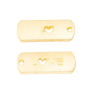 Goldene LOVE Herzanhänger und rechteckige Legierungsanhänger für DIY-Schmuckherstellung