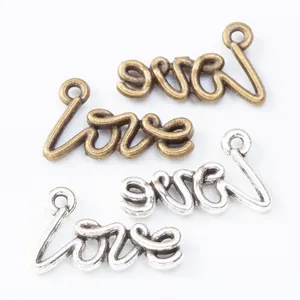 Vintage LOVE Buchstaben Anhänger aus Legierung in Bronze und Silber für DIY Schmuck