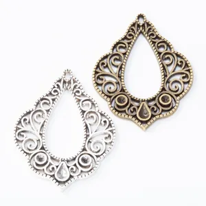 Conectores de lágrima vintage en aleación de zinc para joyería DIY en plata y bronce
