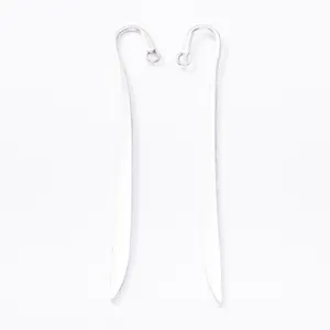 Zwei Vintage-Lesezeichen-Haken aus Silber-Zinklegierung mit kleinen Ringen für DIY-Schmuck