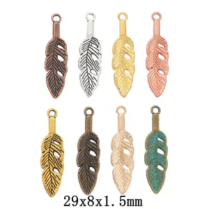Vintage Alloy Feather Charms Leaf Pendants For DIY Jewelry Making Necklaces Bracelets Earrings Crafting Accessory Components Antique