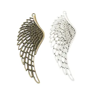 Vintage wing charms in bronze and silver finish for DIY jewelry making accessories