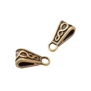Retro bronze alloy bail clasp set with Celtic wave patterns for jewelry making