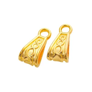 Golden zinc alloy pendant connectors with 8-pattern relief for DIY jewelry bracelets