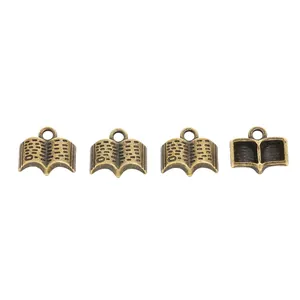 Vintage bronze zinc alloy book charms set for DIY jewelry making and crafting projects