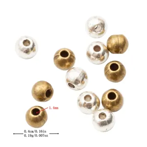Vintage Zinc Alloy Round Spacer Beads Smooth Surface Small Hole Loose Beads For DIY Bracelet Necklace Jewelry Making Crafts