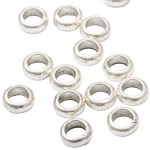 Retro 7mm silver zinc alloy beads for DIY jewelry making and bracelet accessories