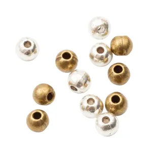 DIY retro zinc alloy 4mm small hole beads for jewelry making in gold and silver