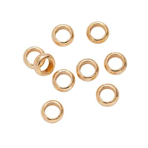 DIY gold zinc alloy spacer beads with 7mm diameter for handmade jewelry making