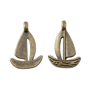 Vintage antieke bronzen zeilboot hangers voor doe-het-zelf sieraden maken sets