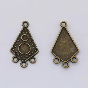 Vintage bronze alloy rhombus multi-hole connectors for DIY jewelry making accessories