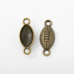 Vintage Bronze-Rugby-Anhänger aus Zinklegierung für DIY-Schmuck und Bastelarbeiten
