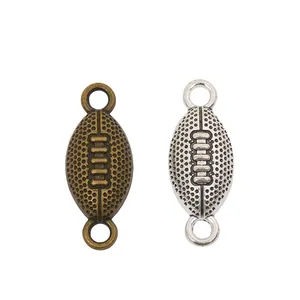 Vintage Rugby-Anhänger aus Zinklegierung für DIY-Schmuck in Bronze und Silber
