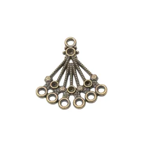 Vintage Bronze Fächer-Verbinder aus Legierung mit sechs Löchern für DIY-Schmuck