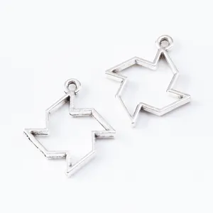Vintage zinc alloy hollow windmill pendant for DIY jewelry making in antique silver finish