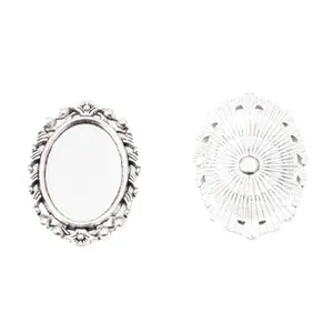 Vintage 13x18mm ovaler Legierung-Anhängerboden für DIY-Schmuck in Silber-Finish