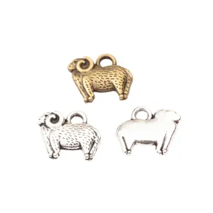 Anhänger Schaf Widder aus Zinklegierung in Bronze und Silber für DIY Schmuckherstellung
