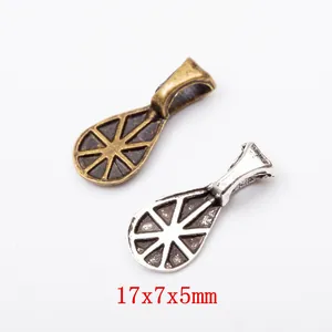 Vintage Zinklegierung Wassertropfen Geometrische Radialmuster Anhänger Für DIY Schmuckherstellung Zubehör Antike Bronze Silber Überzogene Charms