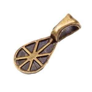 Vintage Bronzelegierung Tropfenanhänger mit radialer Textur und Öse für DIY Schmuck