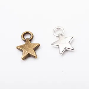 Sternanhänger aus Zinklegierung in Antik-Bronze und Silber für DIY Schmuckherstellung