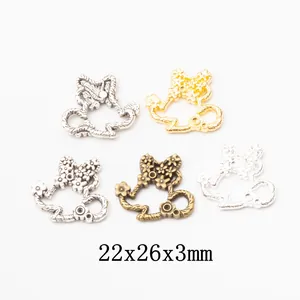 Vintage Zinklegierung Blumen Mausekopf Anhänger Für DIY Schmuckherstellung Antik Bronze Silber Gold Charms Zubehör