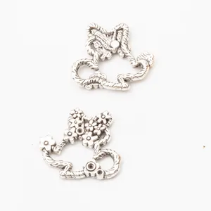 Set mit zwei Vintage-Mauskopf-Anhängern aus Zinklegierung für DIY-Schmuckherstellung