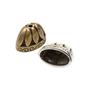 Copriperle a fiore vintage in lega bronzo e argento per creazione gioielli fai-da-te