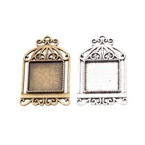 Antike 20mm Vogelkäfig-Anhängerbasis für DIY-Schmuck in Bronze und Silber antik