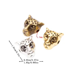 Perline Distanziatrici in Lega Vintage a Testa di Leopardo per Creazione Gioielli Fai da Te Bracciale Collana Charms