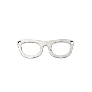Vintage silver zinc alloy glasses shaped charms for DIY jewelry making accessories