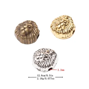 Perline Distanziatrici in Lega a Testa di Leone Retro Charms Leone in Metallo Antico per Gioielli Fai da Te Bracciale Collana Accessori