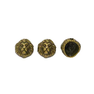 Perle in metallo a testa di leone in bronzo antico per gioielli fai da te e accessori