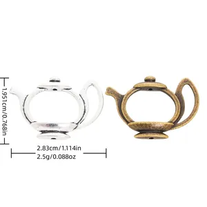 Vintage Zinc Alloy Teapot Charms For Jewelry Making DIY Antique Silver Bronze Teacup Pendant Necklace Bracelet Accessories