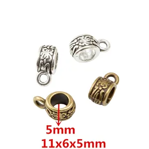 Perline Distanziatrici a Foro Grande in Lega di Zinco Vintage Con Anello Relief Per Gioielli Fai da Te Bracciale Collana